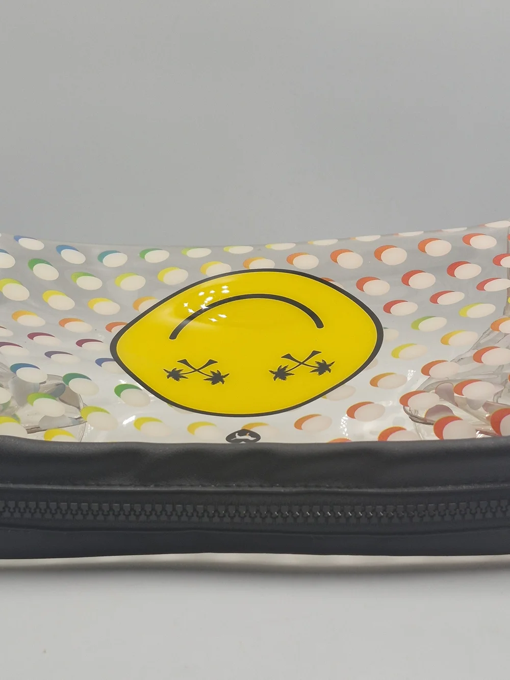 PINK Victoria's Secret Clear Smiley Cosmetic Bag with Rainbow Dots - Picture 8 of 9